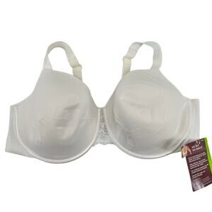 NEW Playtex secrets white no slip no ride up underwire bra smoothing size 44DD